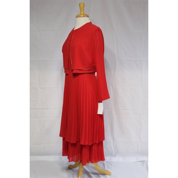 Dollar Fashion #1550-Chiffon Formal Dress W/Jacket-Size XL in Red NEW W/Tags - Picture 4 of 4